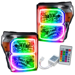 Ford F250 Headlight Assembly - ORACLE Lighting - ColorSHIFT with Simple Controller - Chrome - `11-`16